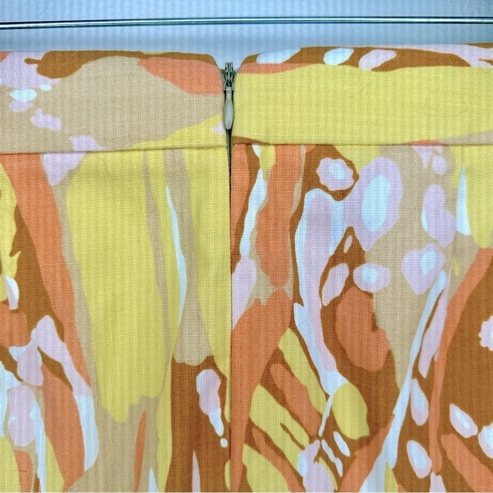 J. Crew Yellow and Orange Patterned Mini Skirt